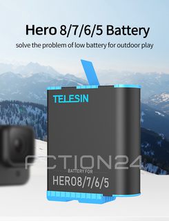 Аккумулятор для GoPro Hero 8, 7, 6, 5 Telesin 1220mAh #3