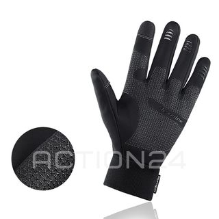 Перчатки спортивные сенсорные демисезонные без застежки (черный) размер XL #2