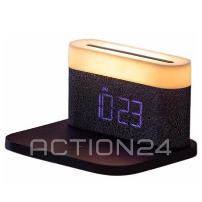 Ночник-будильник с часами Youpin VFZ c беспроводной зарядкой (черный)