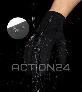 Перчатки спортивные сенсорные демисезонные Kyncilor на молнии (черный) размер M #4