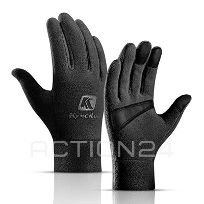 Перчатки спортивные демисезонные флисовые (черный) размер L