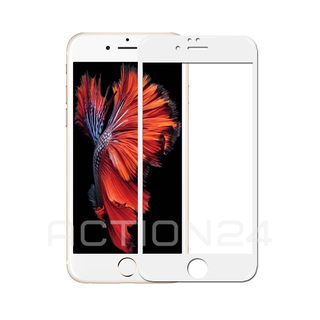 Стекло с рамкой полного покрытия на iPhone 6 / 6S (цвет: белый) #2