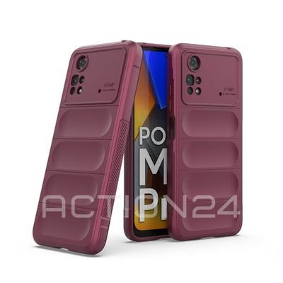 Чехол на Xiaomi Poco M4 Pro 4G Flexible Case (бордовый)