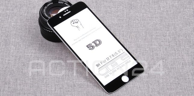 Стекло с рамкой полного покрытия на iPhone 7+ / 8+ (цвет: черный) #1
