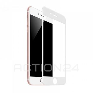 Стекло с рамкой полного покрытия на iPhone 7 / 8 (цвет: белый) #1