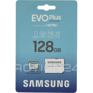 Карта памяти microSDXC Samsung EVO Plus 128GB с адаптером (130Mb/s) U3 A2 V30 #1