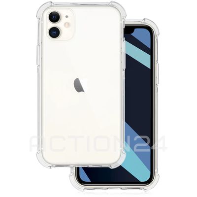 Чехол на iPhone 11 пластиковый (прозрачный) с усиленными бортами