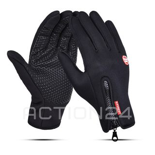 Перчатки спортивные сенсорные демисезонные B-Forest на молнии (черный) размер XL #1