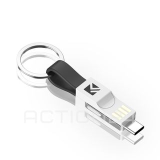 Кабель USB брелок 3 в 1 Floveme Type-C Lightning Micro-USB (черный) #1