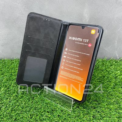 Чехол книжка Xiaomi 13T / 13T Pro с кошельком (черный)