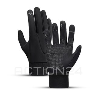 Перчатки спортивные сенсорные демисезонные без застежки (черный) размер M #1
