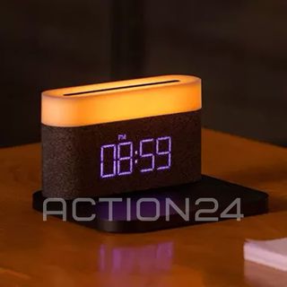 Ночник-будильник с часами Youpin VFZ c беспроводной зарядкой (черный) #6