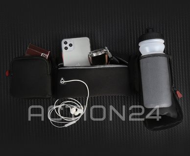 Поясная сумка для бега (пояс для смартфона) с отсеком под бутылку YBS014(C) (черный) #3