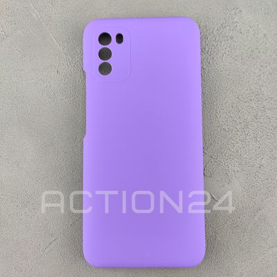 Чехол на Xiaomi Poco M3 Silicone Case с защитой камеры (фиолетовый)