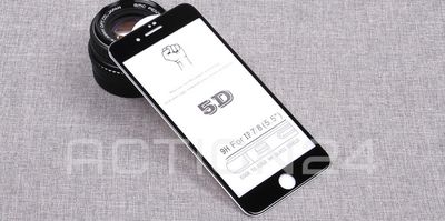 Стекло с рамкой полного покрытия на iPhone 7+ / 8+ (цвет: черный)