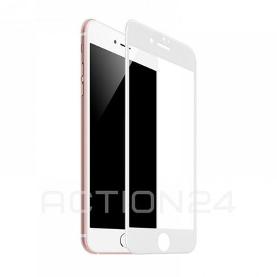 Стекло с рамкой полного покрытия на iPhone 7 / 8 (цвет: белый)