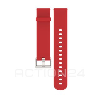Силиконовый ремешок однотонный для умных часов ширина 20мм (красный) #1