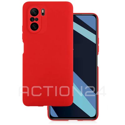 Силиконовый чехол Silicone Case на Xiaomi Poco F3 / Xiaomi Mi 11i (красный)