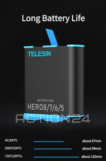 Аккумулятор для GoPro Hero 8, 7, 6, 5 Telesin 1220mAh #5