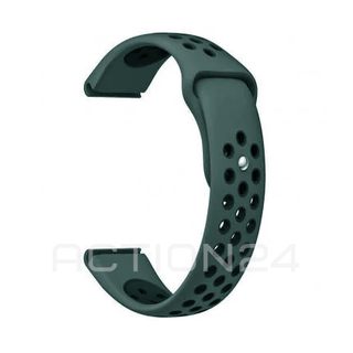 Силиконовый ремешок pin-and-tuck 20мм с отверстиями (темно-зеленый) #1