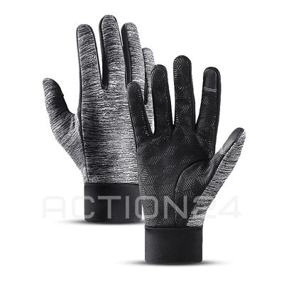 Перчатки спортивные сенсорные демисезонные без застежки (серый) размер XL