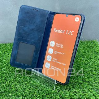Чехол книжка Xiaomi Redmi 12C с кошельком (синий) #5