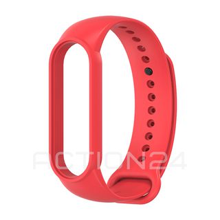 Силиконовый ремешок для Xiaomi Mi Band 7, 6, 5 однотонный (красный) #2