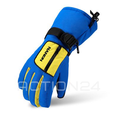Перчатки горнолыжные NandN (голубой / желтый) размер XL