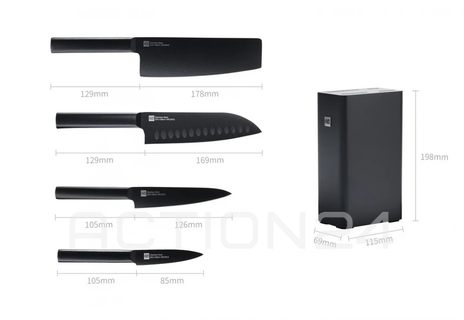 Набор ножей HuoHou 5-Piece Non-Stick Kitchen KnifeSet (черный ) #3