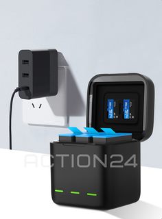 Зарядное устройство для GoPro Hero 12, 11, 10, 9 Telesin Куб на 3 аккумулятора #8
