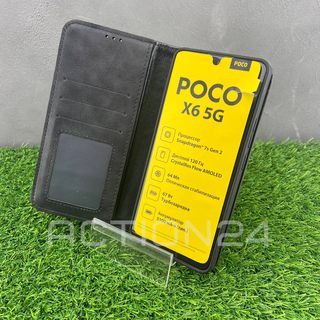 Чехол книжка Xiaomi Poco X6 5G / Redmi Note 13 Pro 5G с кошельком (черный) #5